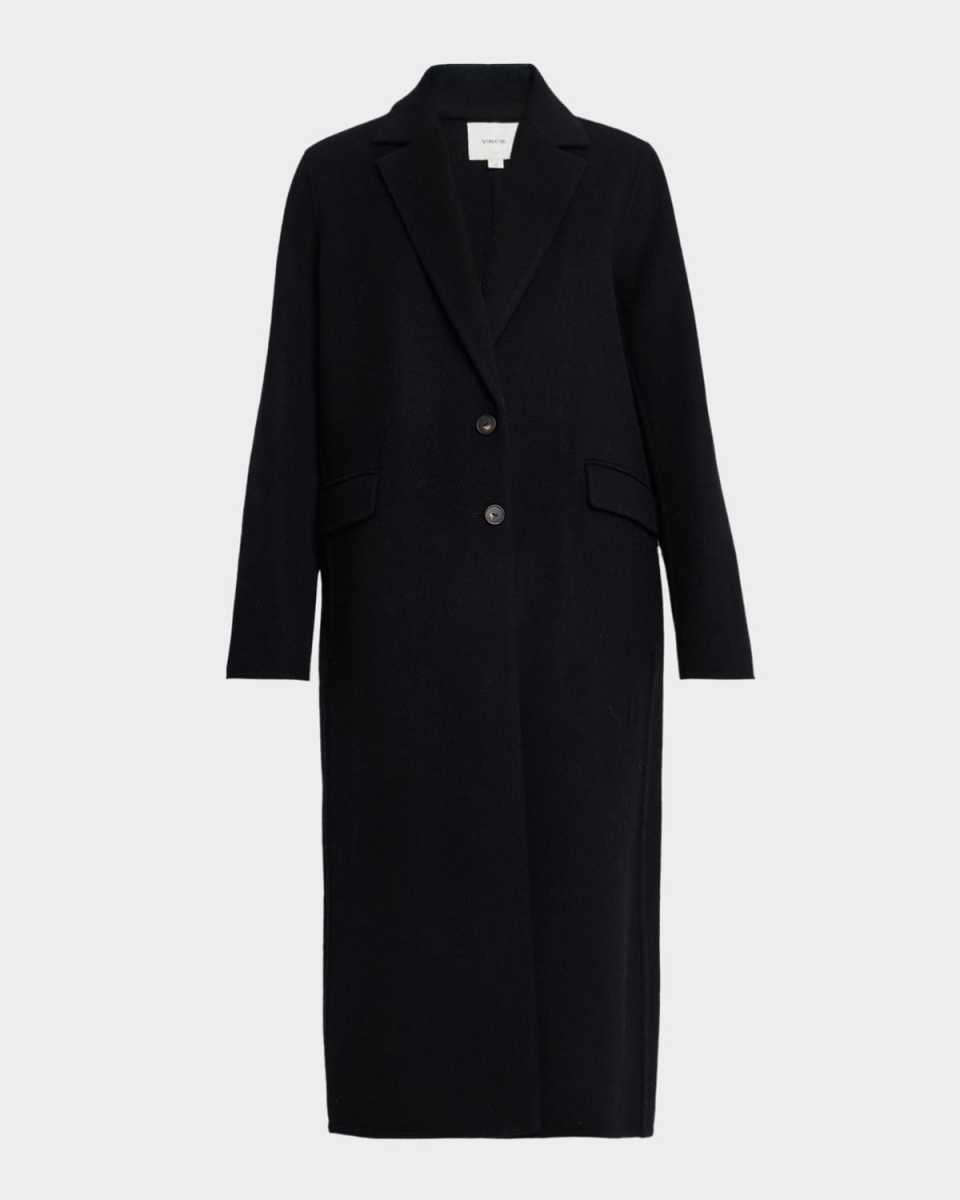 Cashmere-Wool Single-Breasted Coat
